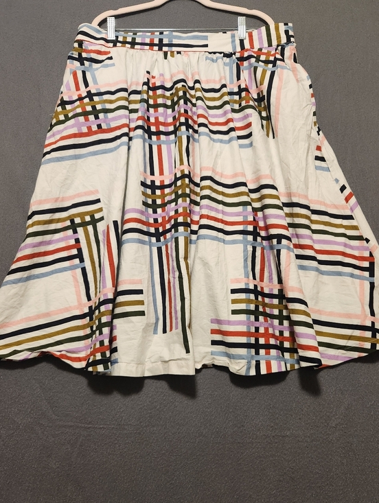 Eloquii Dresses & Skirts - Eloquii Skirt Women Size 18 White Multicolor Stripes With Pockets Zipper Stretch